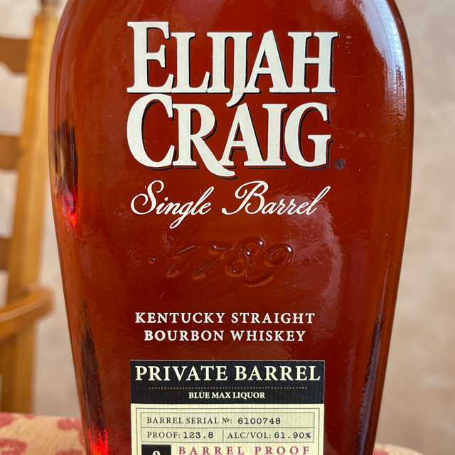 Elijah Craig Blue Max Private Barrel Uncut Kentucky Straight Bourbon