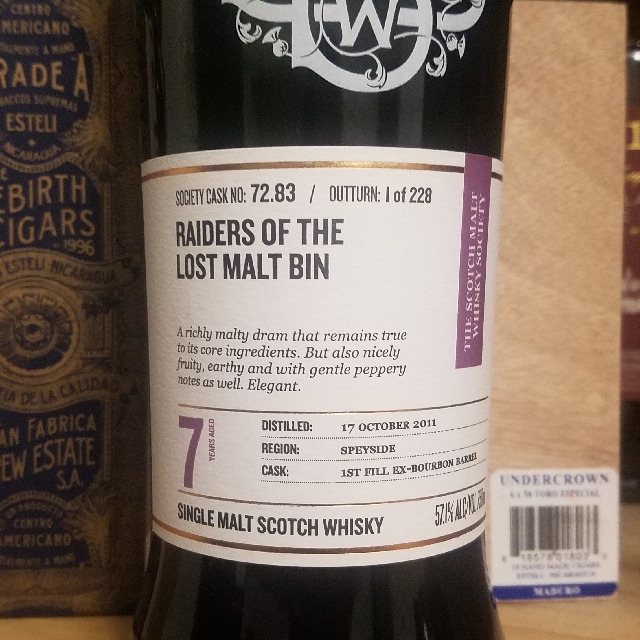 SMWS 72.83 RAIDERS OF THE LOST MALT BIN