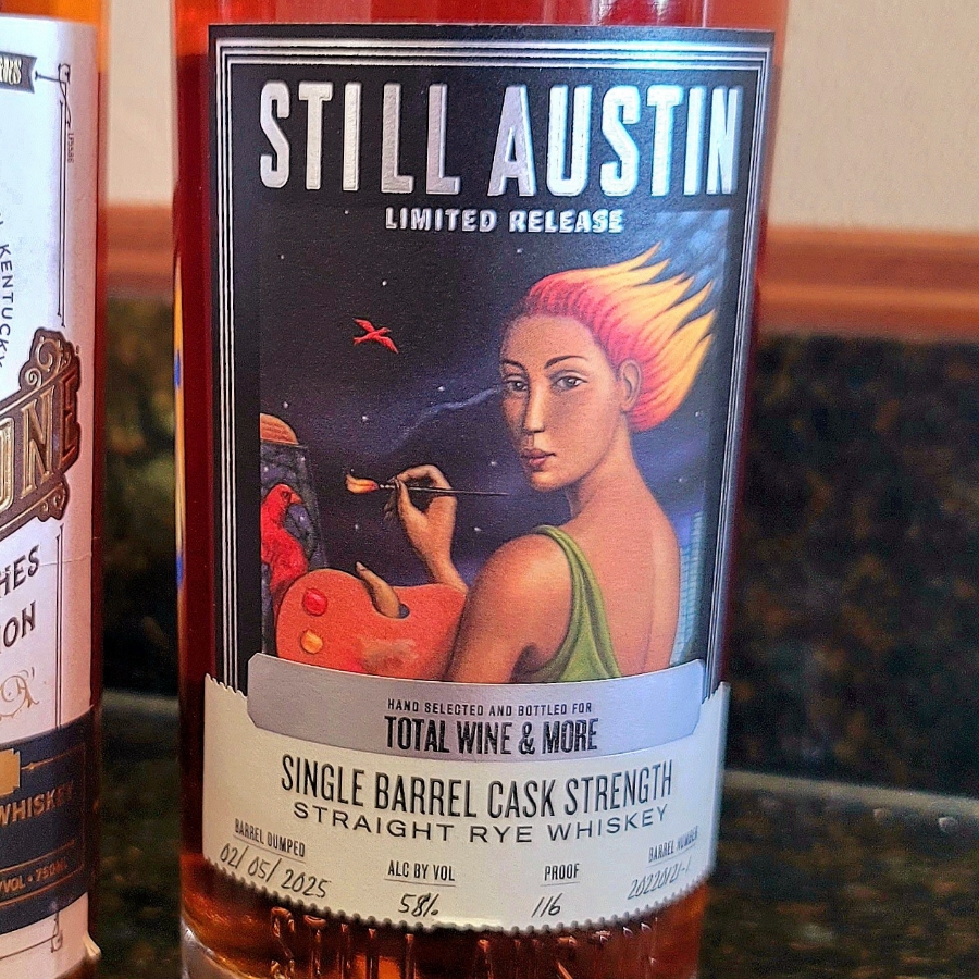 Still Austin Single Barrel Cask Strength Straight Rye Whiskey Limited Release (Total Wine Pick, Barrel # 20220121-1)