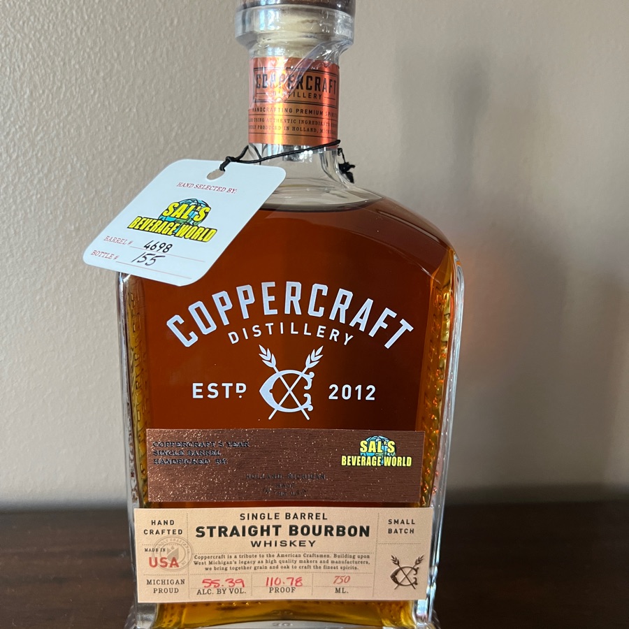 Coppercraft Single Barrel Straight Bourbon Whiskey - Sal's Beverage World