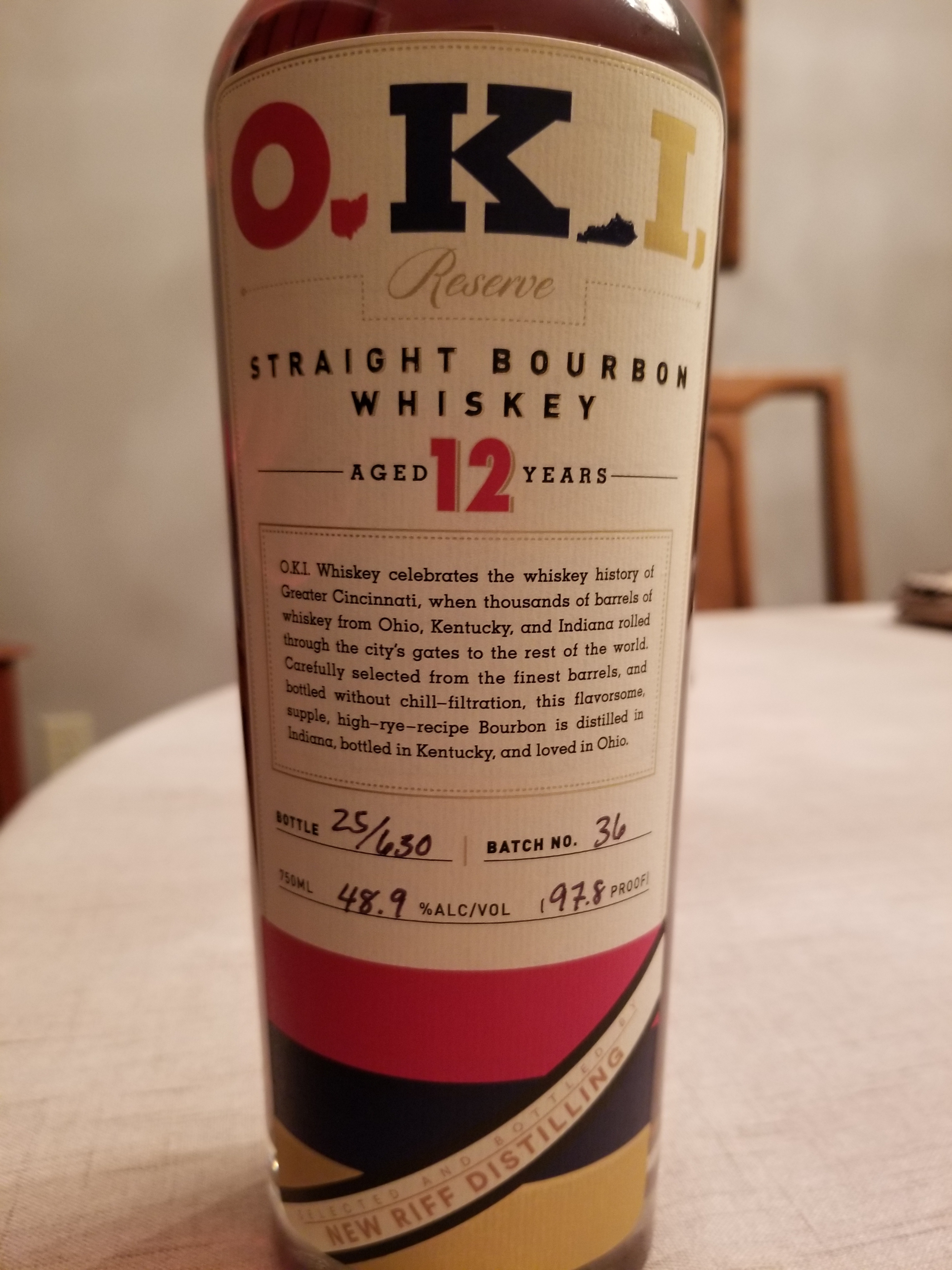 O.K.I. 12 Year Reserve Straight Bourbon