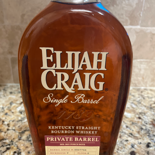 Elijah Craig Single Barrel MSL 2021 Porch Boys