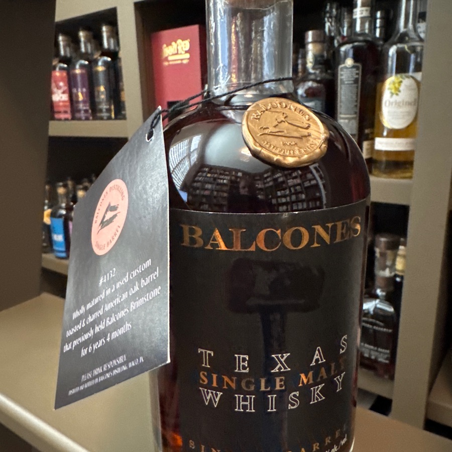 balcony, single mall, whiskey, single barrel, cult of balconies pick barrel 4132 holy matured in a used custom toasted in charred American Oak barrel the previous previously held brimstone for six years four months