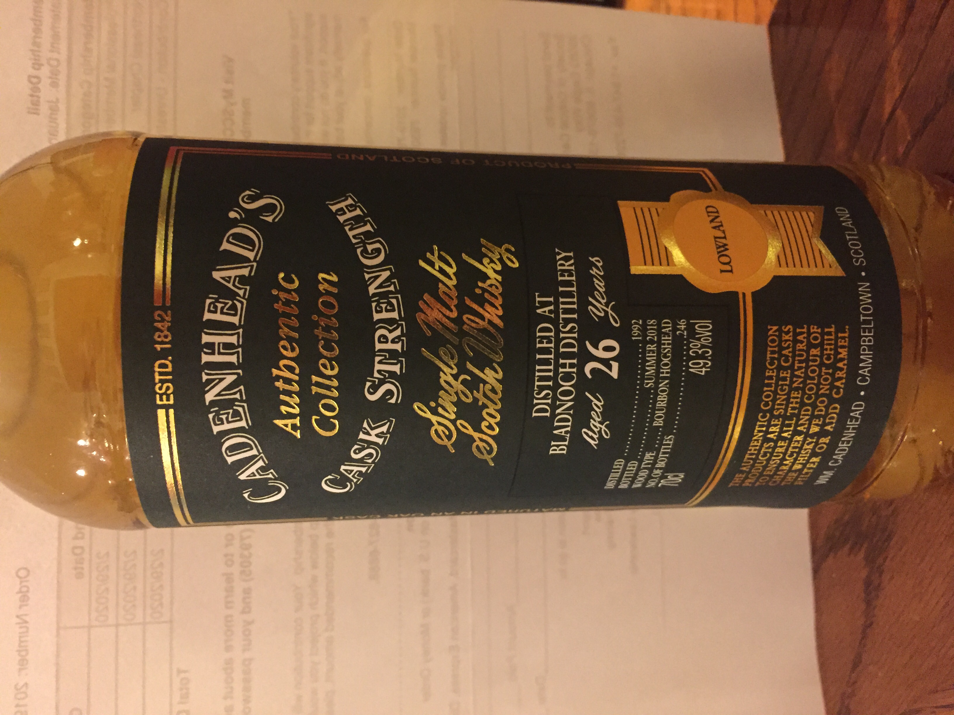 Bladnoch 1992 26 Year Authentic Collection (Cadenhead's)