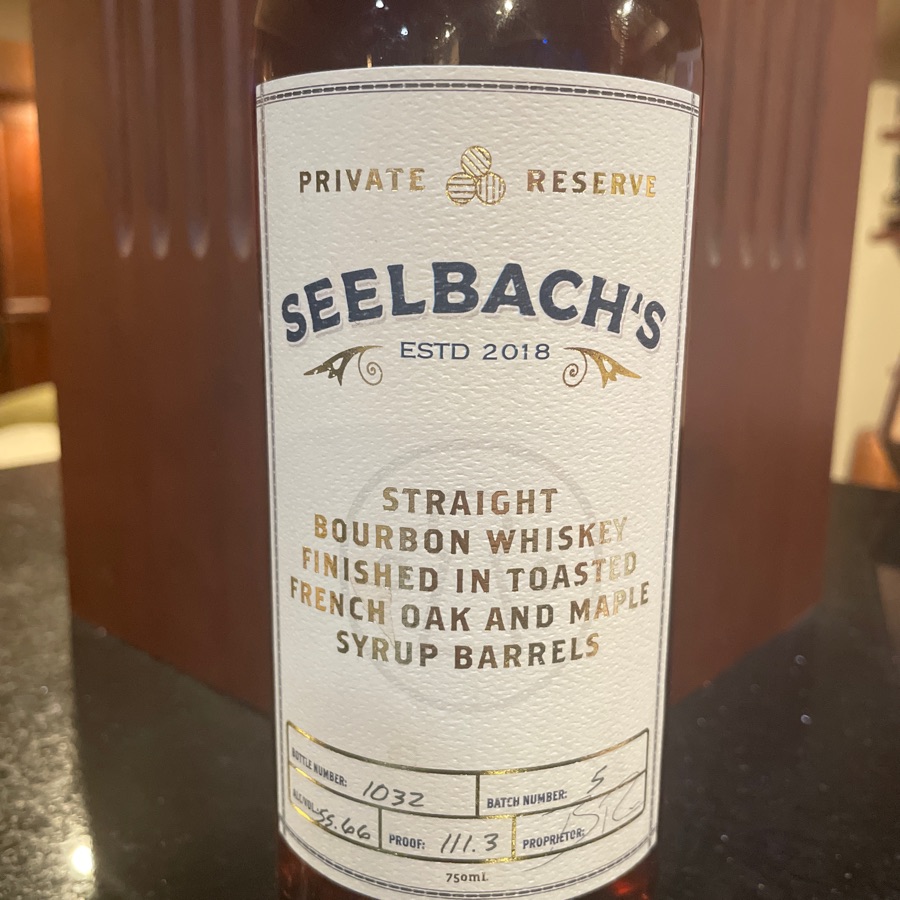 Seelbach's Private Reserve Finished in Toasted French Oak and Maple Syrup Barrels