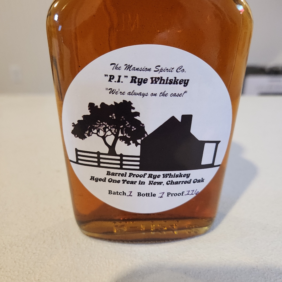 The Mansion Spirit Company "P.I." Rye Whiskey