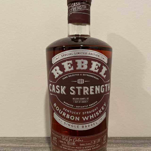 Rebel Single Barrel Cask Strength Bourbon (TWS for Devlin's)