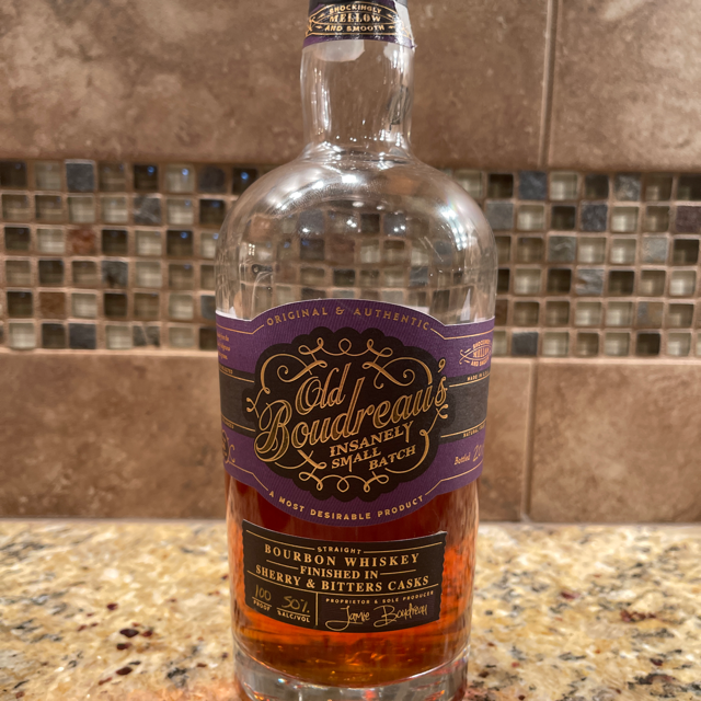 Old Boudreau's Insanely Small Batch Straight Bourbon Whiskey Finished In Sherry & Bitters Casks
