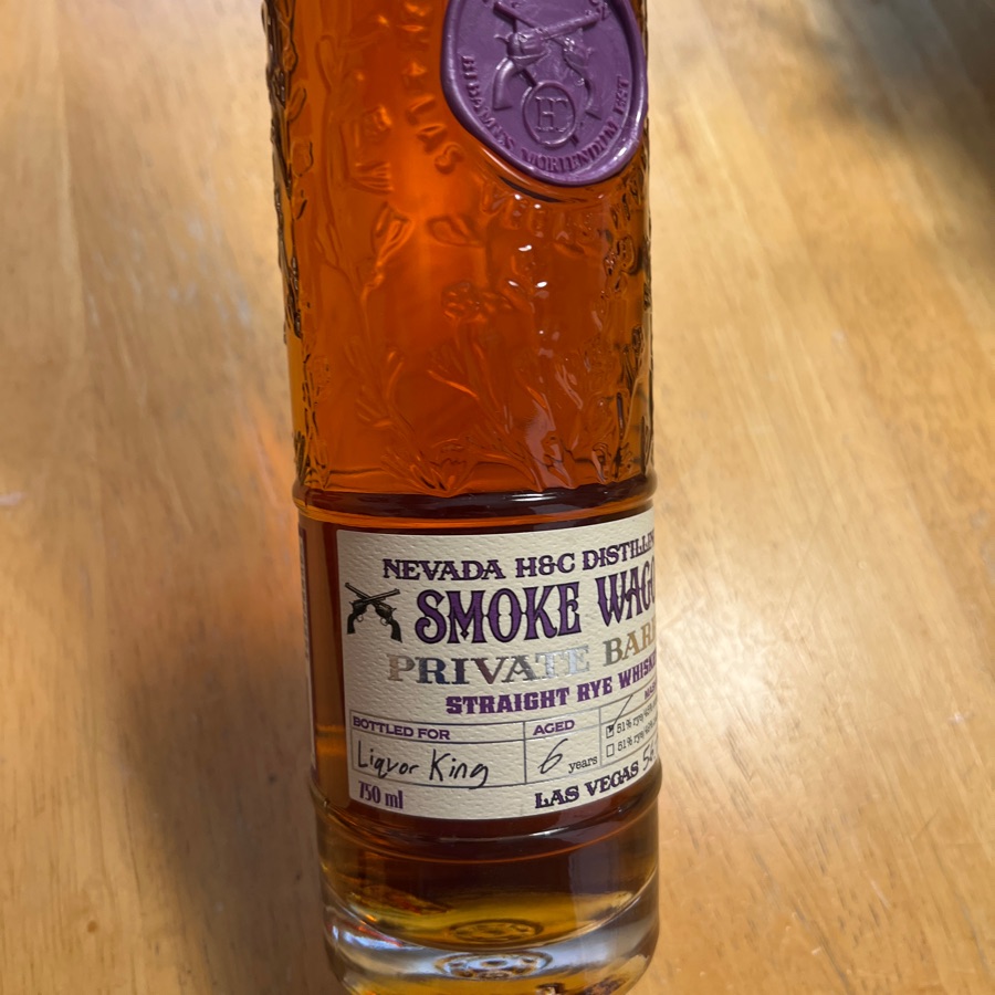 Smoke Wagon Private Barrel Straight Rye Whiskey 6 year Warehouse E Floor 3 (Liquor King)