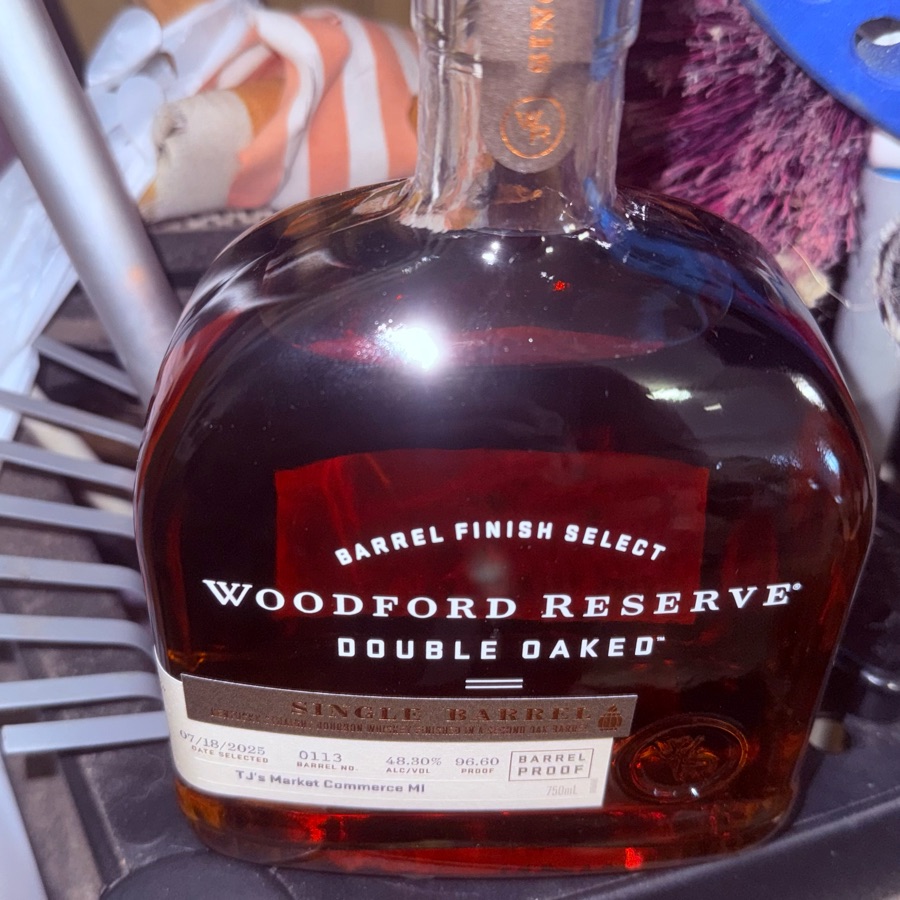 Woodford Reserve Double Oaked Single Barrel Finished Select - Barrel Proof TJ's Market Commerce MI - Barrel #0113