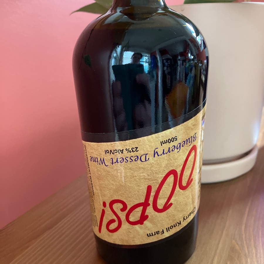 Cherry Knoll Farm Oops Blueberry Dessert Wine