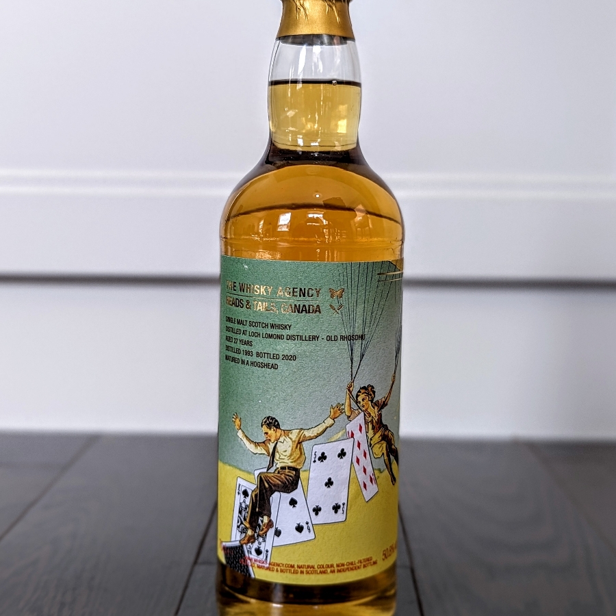 The Whisky Agency Old Rhosdhu 1993 27 Year Single Malt Scotch Whisky (Heads & Tails Canada)
