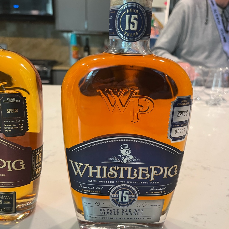 Whistlepig Estate Oak Rye Single Barrel 15 Years (Spec's Barrel 00117)