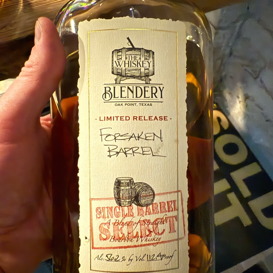 The Whiskey Blendery Limited Release Forsaken Barrel Single Barrel Select A Blend of Straight Bourbon Whiskey