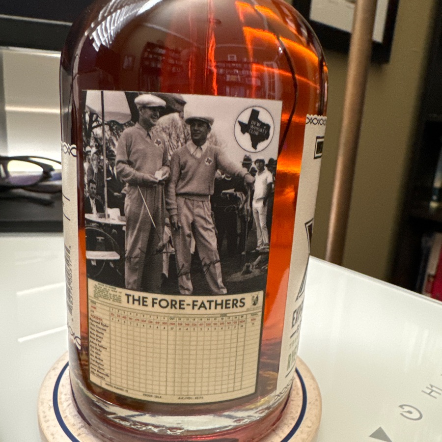 TX Experimental Series Texas Straught Rye Whiskey - DFWWC 375ml pick -"The Fore Fathers" (I participated)