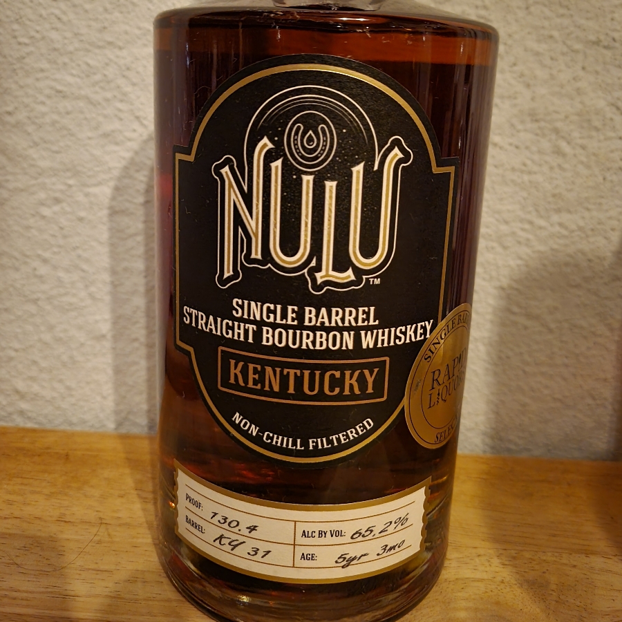 NULU Single Barrel Straight Bourbon Whiskey Kentucky