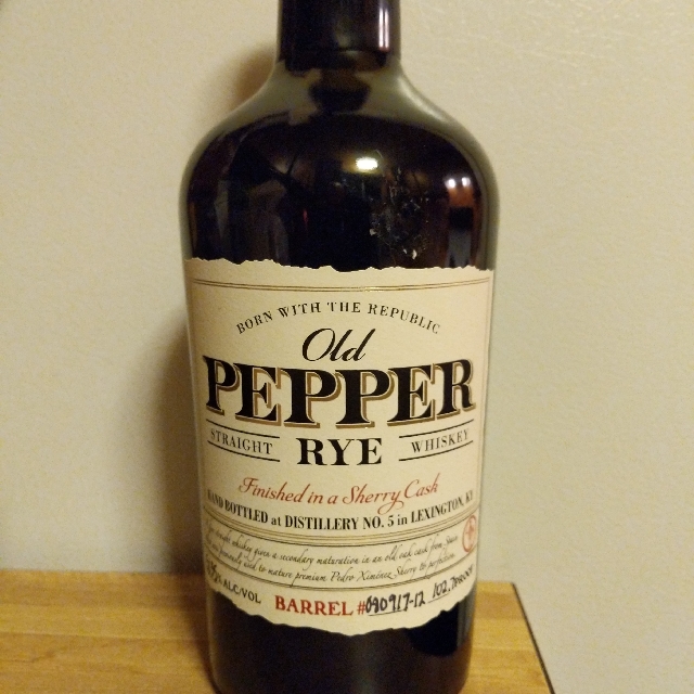 Old Pepper Straight Rye Whiskey finished in a sherry cask