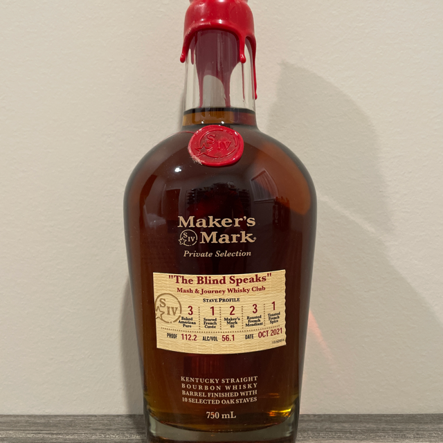 Maker's Mark Private Selection (The Blind Speaks, Mash and Journey Whiskey Club, Oct 2021)