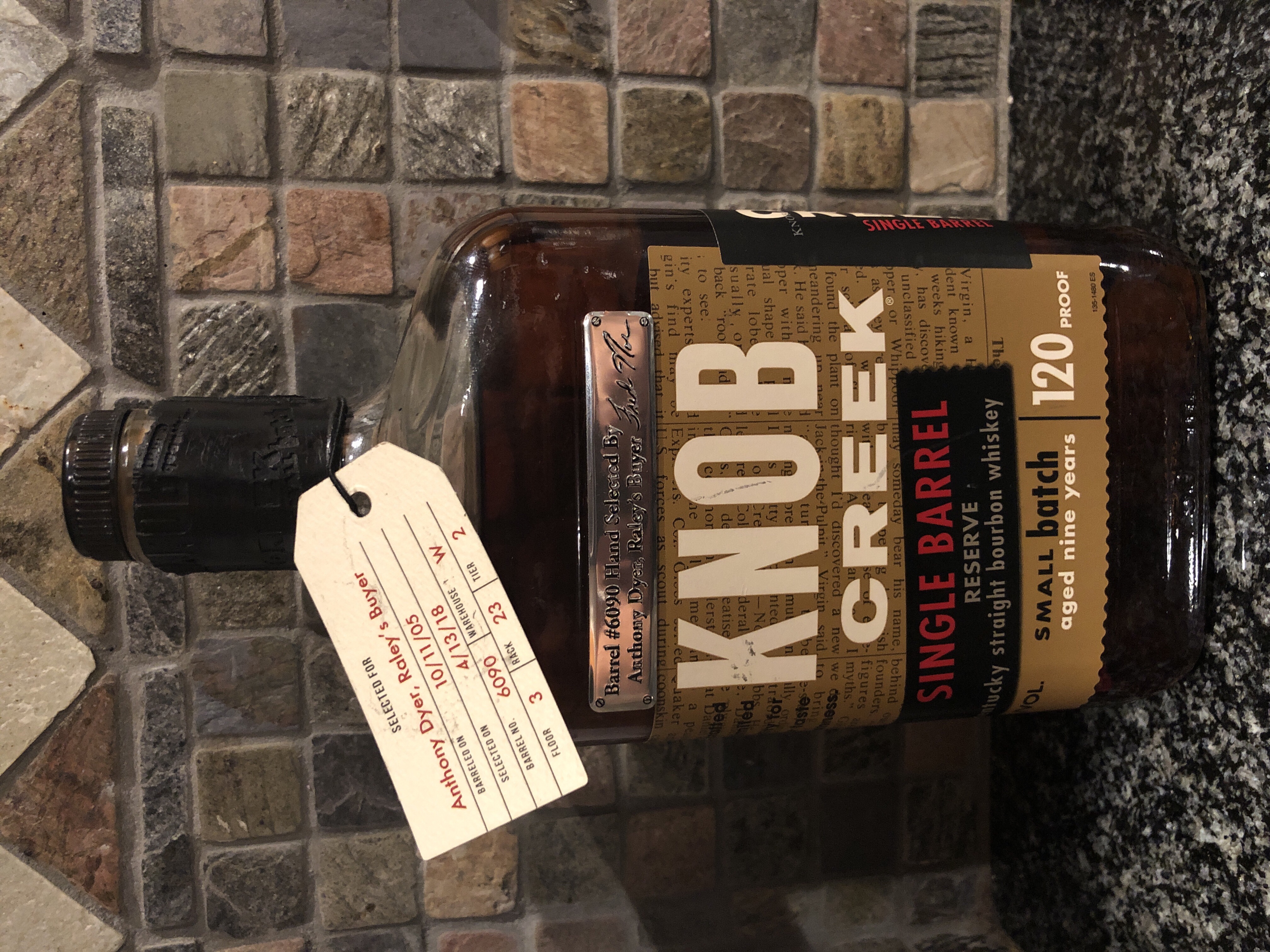Knob Creek Single Barrel Reserve Bourbon Barrel #6090 (Raley's)