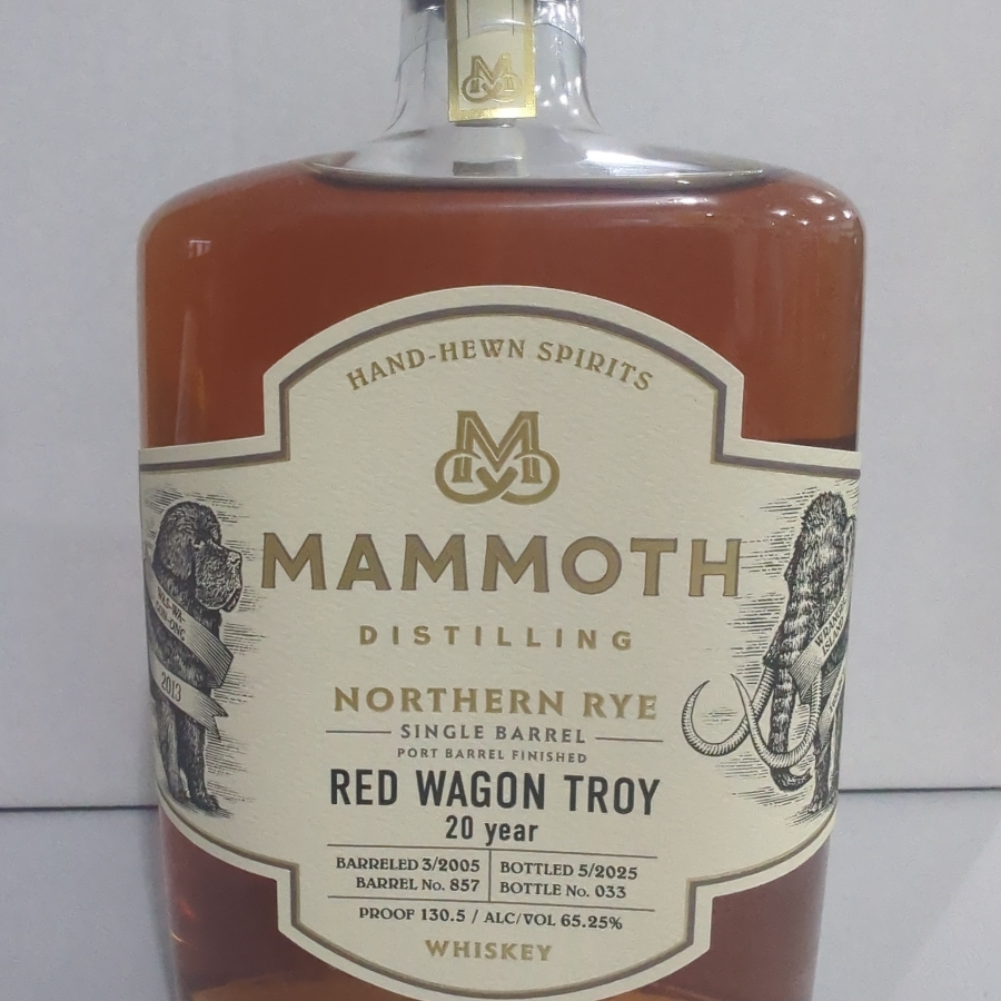 Mammoth Northern Rye Single Barrel Port Barrel Finished - Red Wagon Troy MI 20 yr