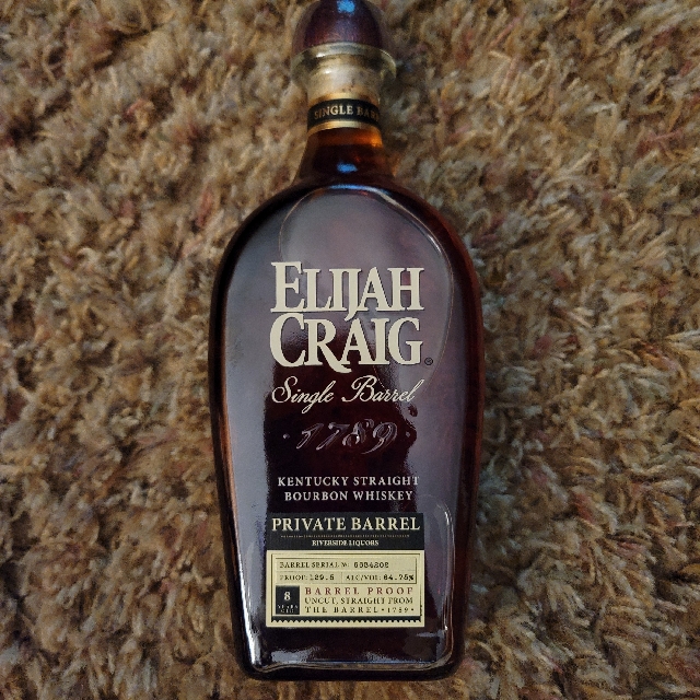 Elijah Craig Single Barrel Private Barrel Barrel Proof, Riverside Liquor Barrel Pick, November 2022, Barrel#6634202