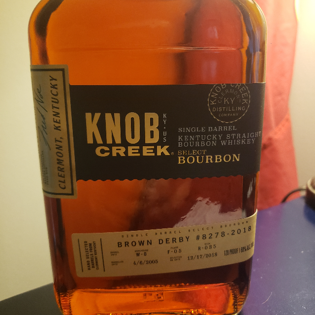 KNOB CREEK SINGLE BARREL SELECT #8278-2018 W-O F-O5 R-035 (BROWN DERBY)