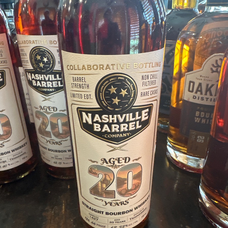 Nashville Barrel Company Collaborative Bottling Straight Bourbon Whiskey Aged 20 Years barrel 1427