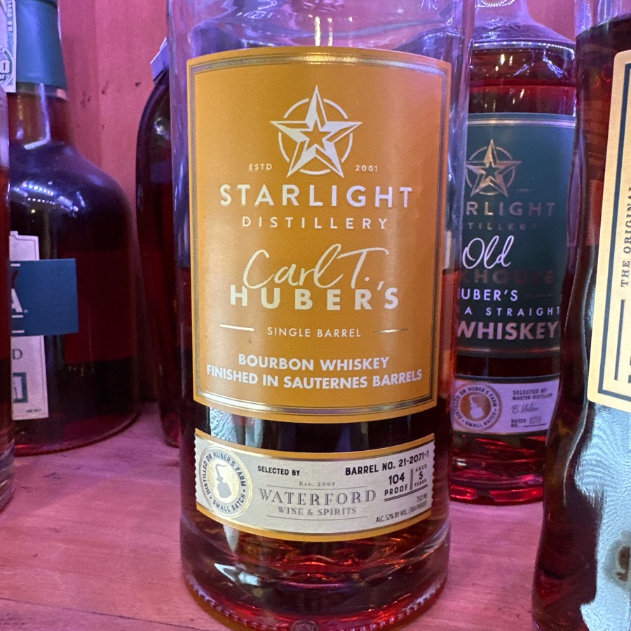 starlight Distillery Bourbon Whiskey Finished in Sauternes Barrels (Waterford Wine & Spirts Store Pick)