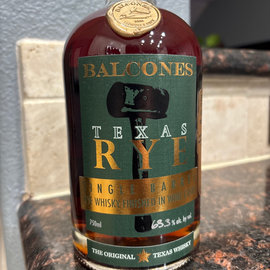Balcones Texas Rye Single Barrel Finished in Wine Casks