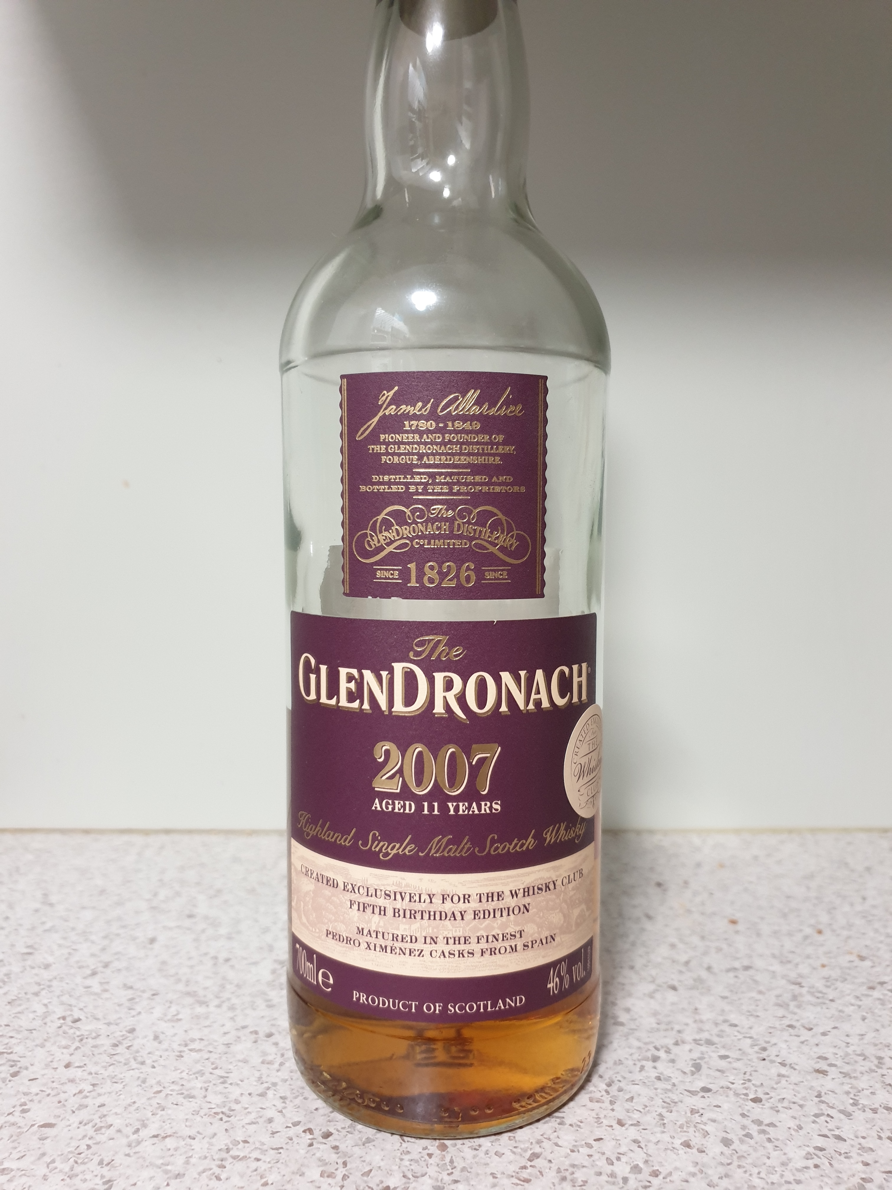 Glendronach 2007 Pedro Ximenez Cask Whisky Club