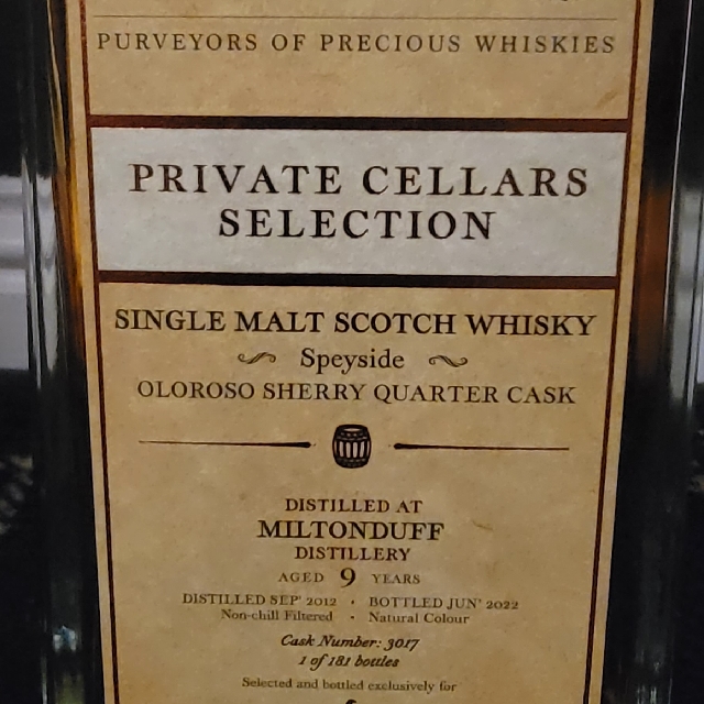 The Whisky Cellar Miltonduff Speyside