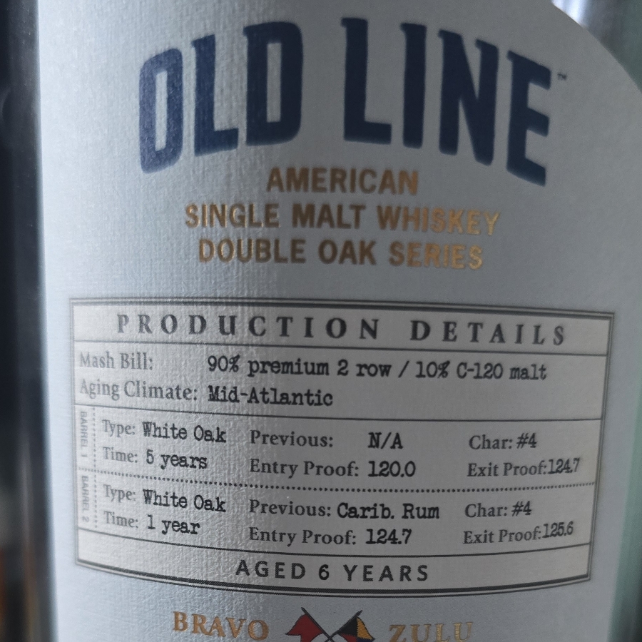Old Line American Single Malt (Double cask series, Caribbean rum, Roc Elite 17-1524)