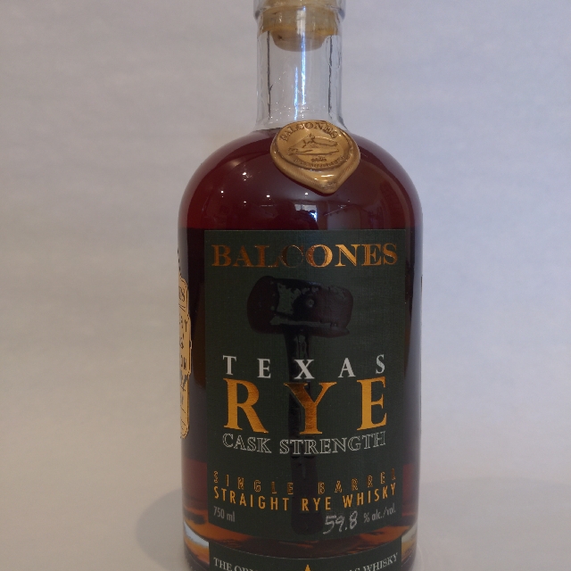 BALCONES TEXAS RYE CASK STRENGTH EX-PINOT BARREL FINISH