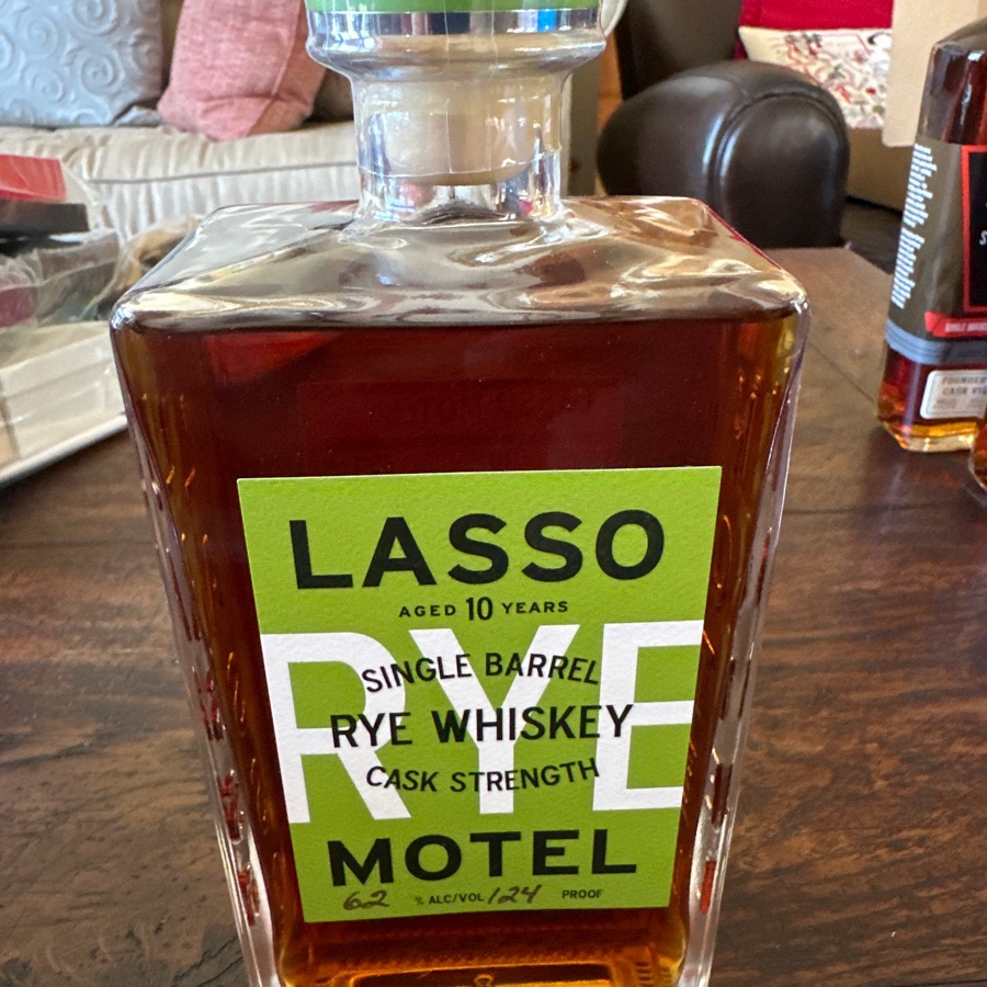 Lasso Motel Single Barrel Cask Strength Rye Whiskey Aged 10 Years