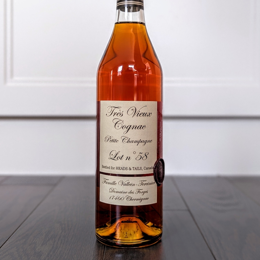 Vallein Tercinier Lot 58 Petite Champagne Tres Vieux Cognac (Heads & Tails Canada)
