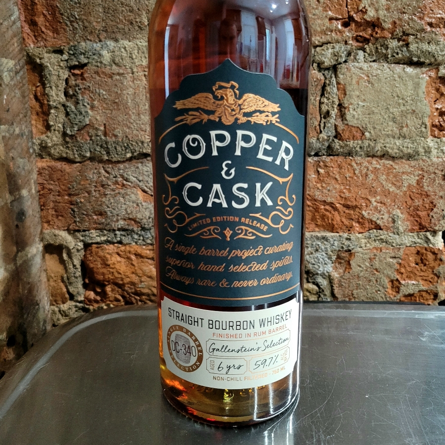 Copper & Cask Straight Bourbon Whiskey Finished in Rum Barrel