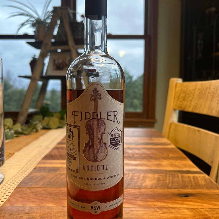 Fiddler Antinque Straight Bourbon Whiskey (Broughton Street Liquor Single Barrel Selection - Barrel: #0019)