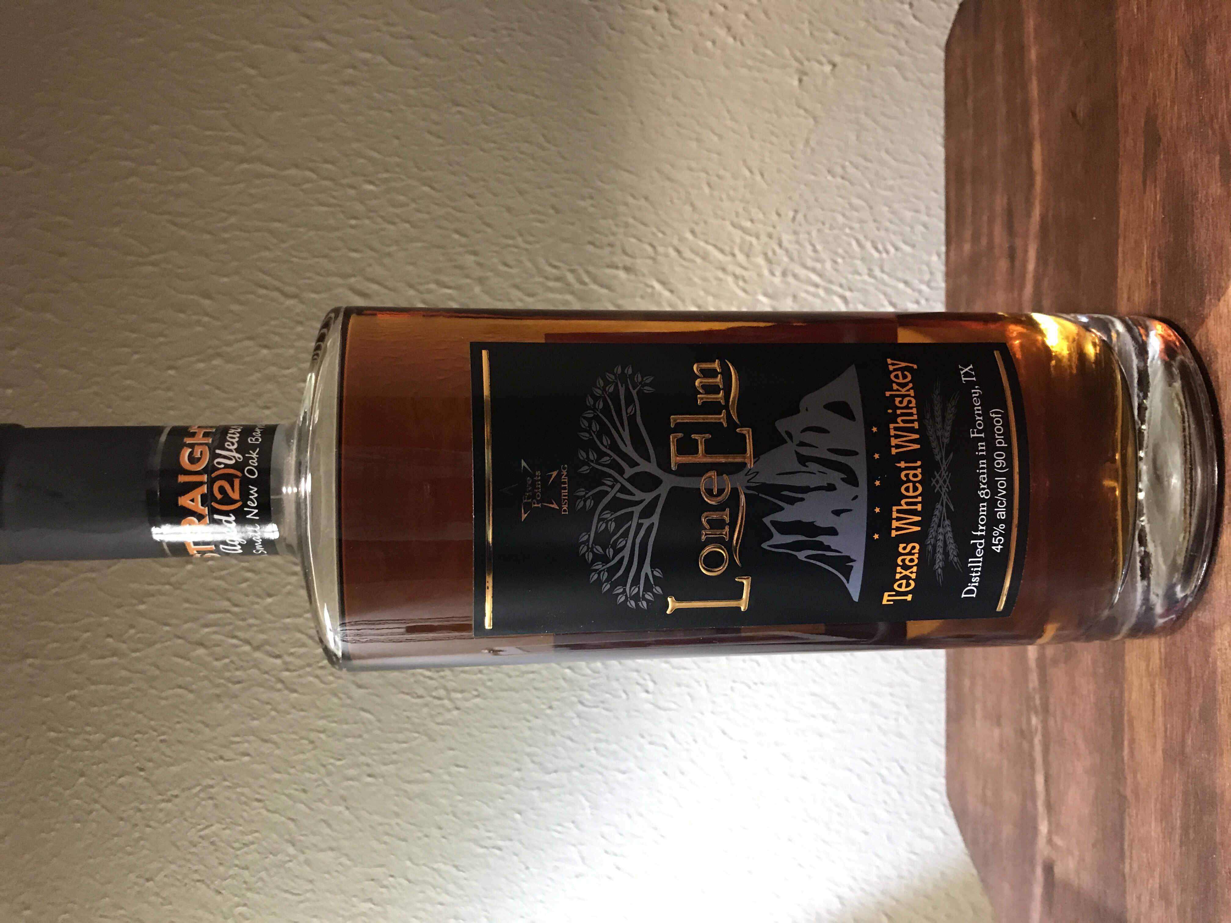 Lone Elm Texas Wheat Whiskey (Old Label)