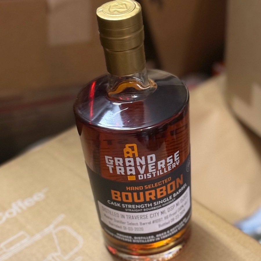 Grand Traverse Distillery Cask Strength Single Barrel Bourbon Hand Selected Barrel #1097