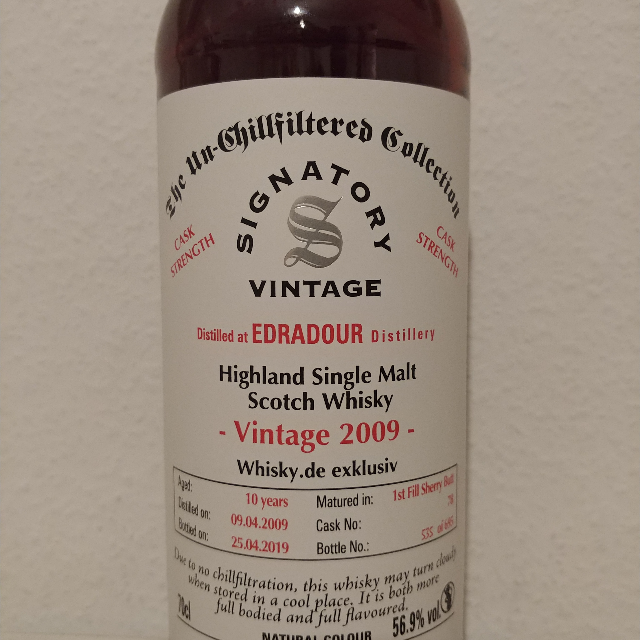 Edradour 2009 10 Year Cask Strength Un-Chillfiltered Collection (Signatory) Whiskey.de exklusiv