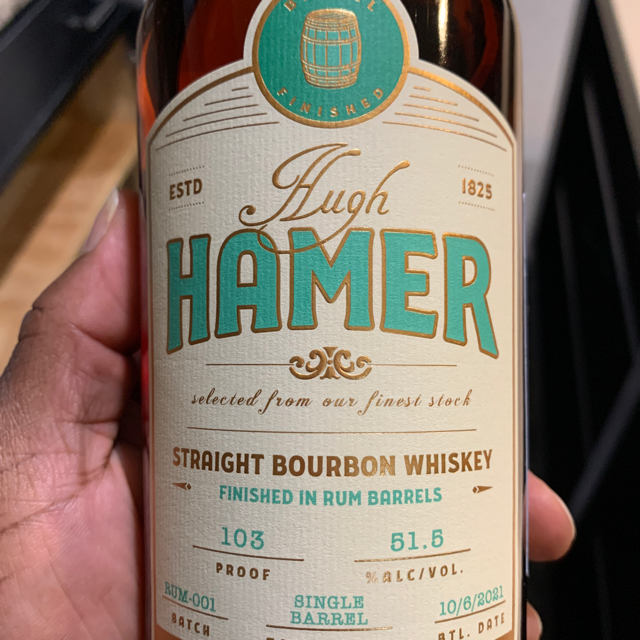 Hugh Hamer straight bourbon rum barrel finish