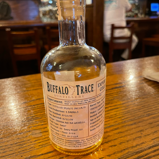Buffalo Trace Experimental Collection Distilled from Sorghum and Peas