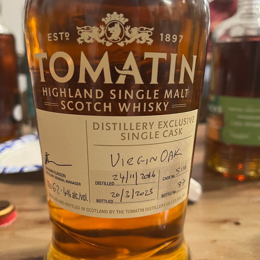 Tomatin 2016 6 Year Virgin Oak (Distillery Exclusive Single Cask #5116)