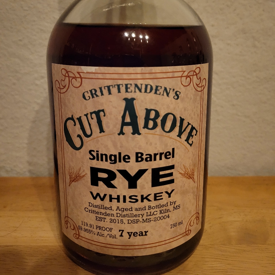 Crittenden's Cut Above Single Barrel Rye