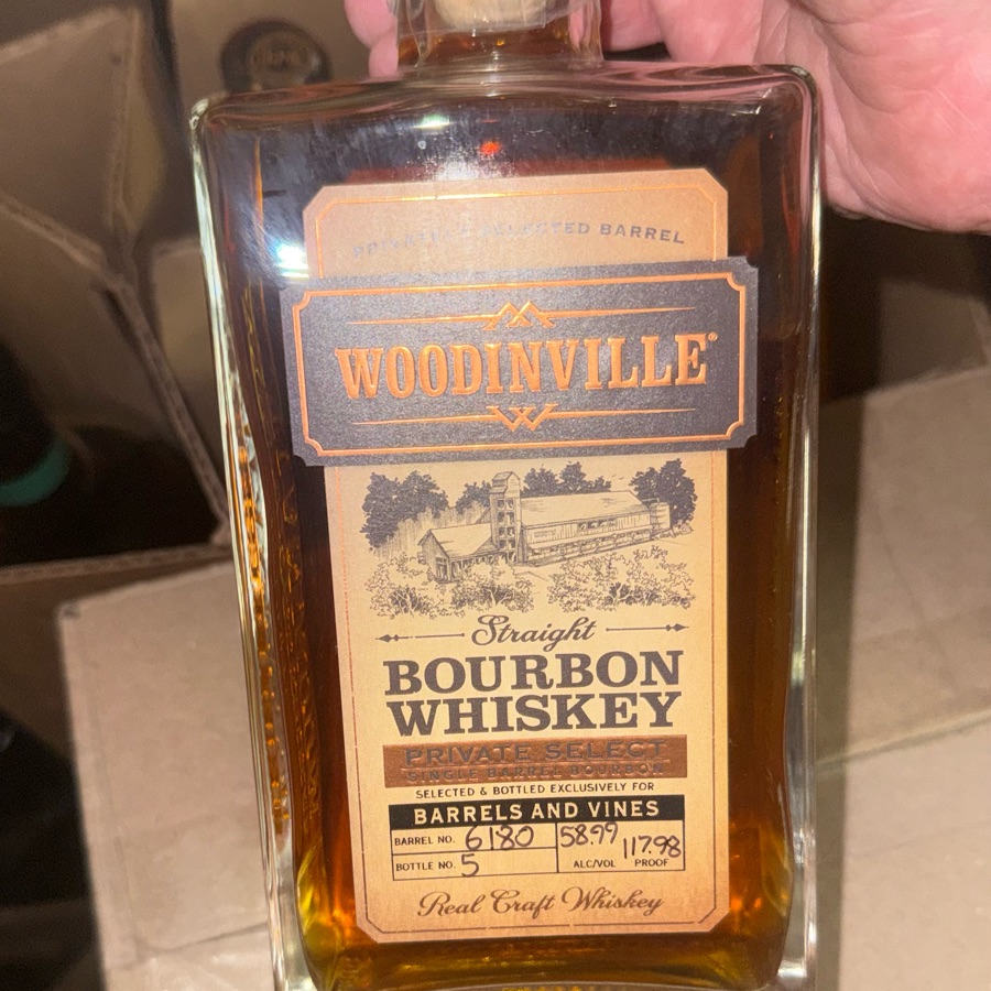 Woodinville Private Select Single Barrel Bourbon - Barrels And Vines (Barrel #6180)