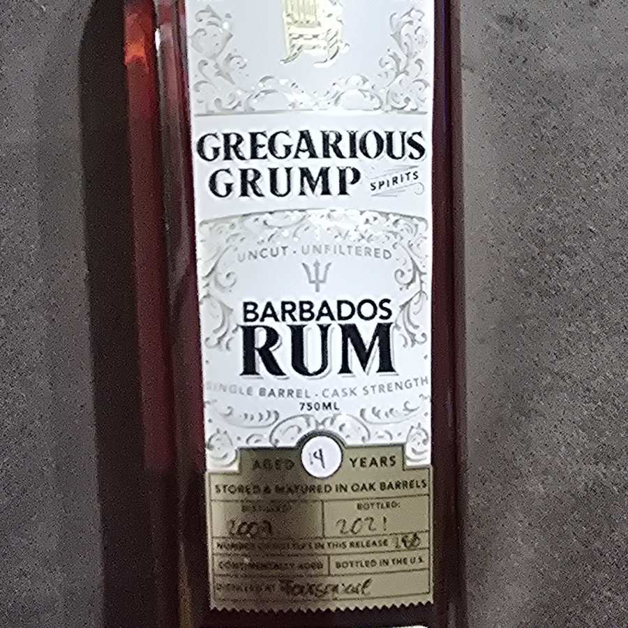 Gregarious Grump 14 Year Barbados Rum
