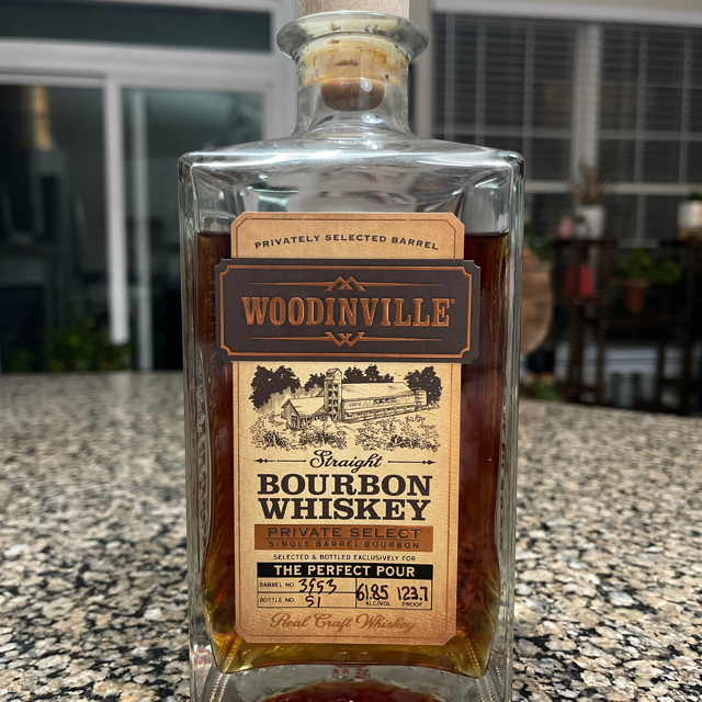 Woodinville Straight Bourbon Whiskey Private Select Single Barrel "The Perfect Pour"
