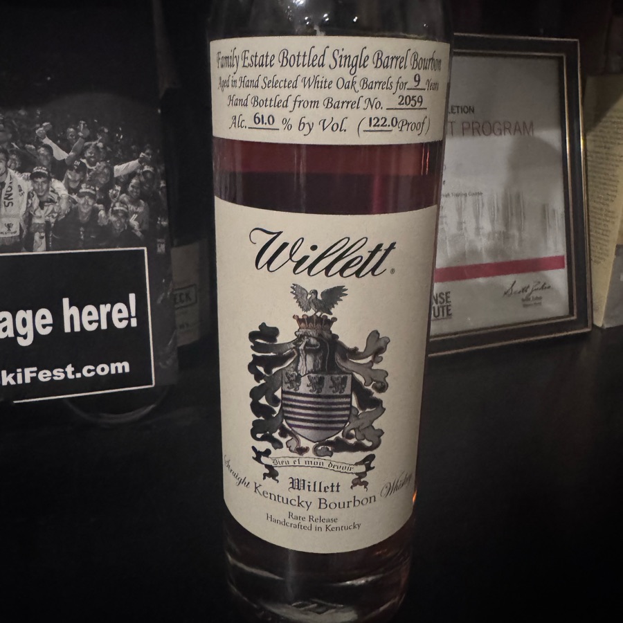 Willett Family Estate 9 Year Single Barrel Straight Bourbon Whiskey
#2059