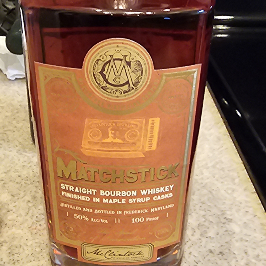 Matchstick Straight Bourbon Whiskey finished in Maple Syrup casks