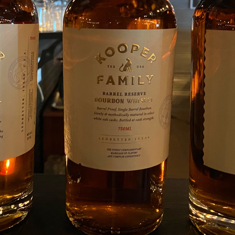Kooper Family barrel reserve bourbo whiskey